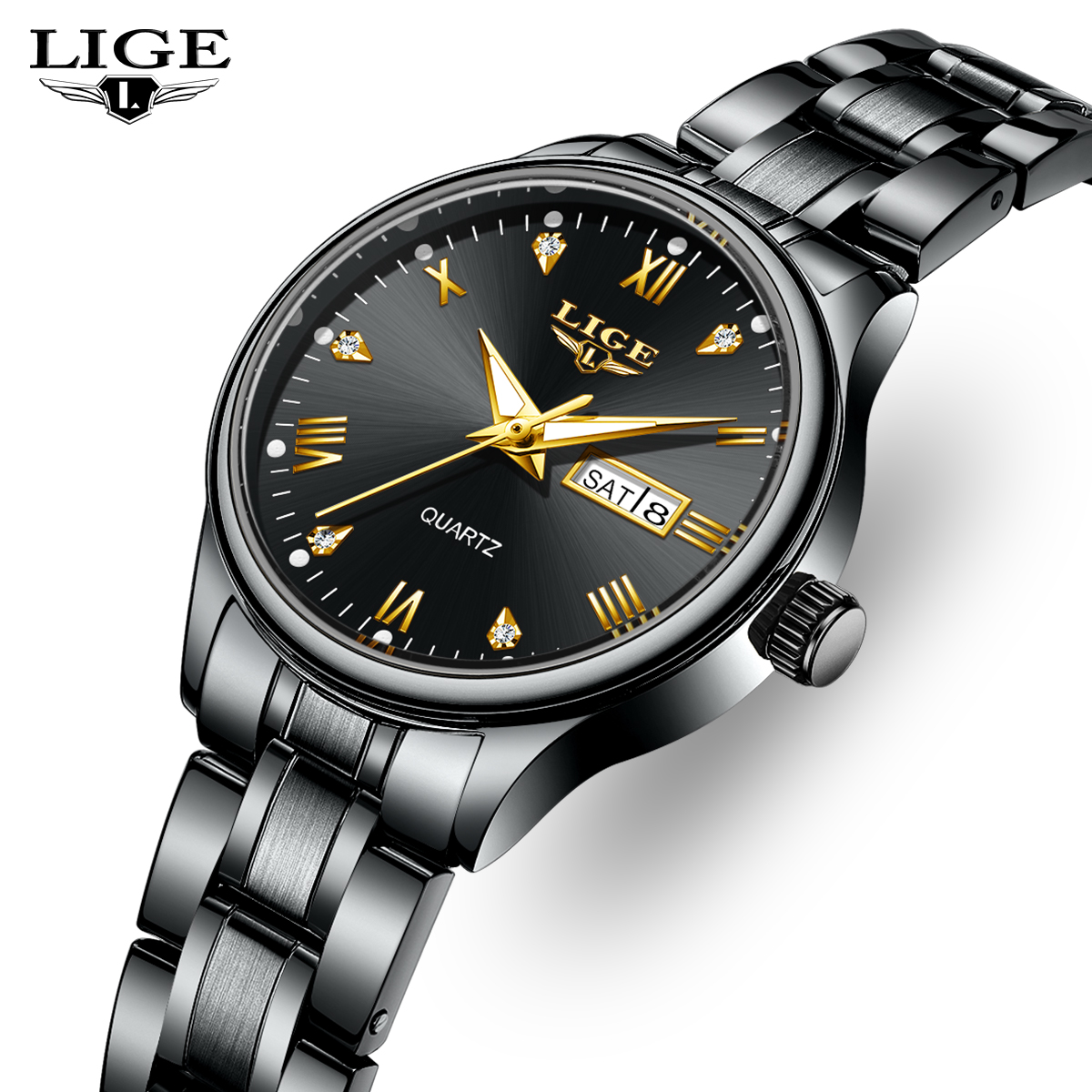 Luxury Watch Diamond - LIGE Top Band Woman Watch Classic