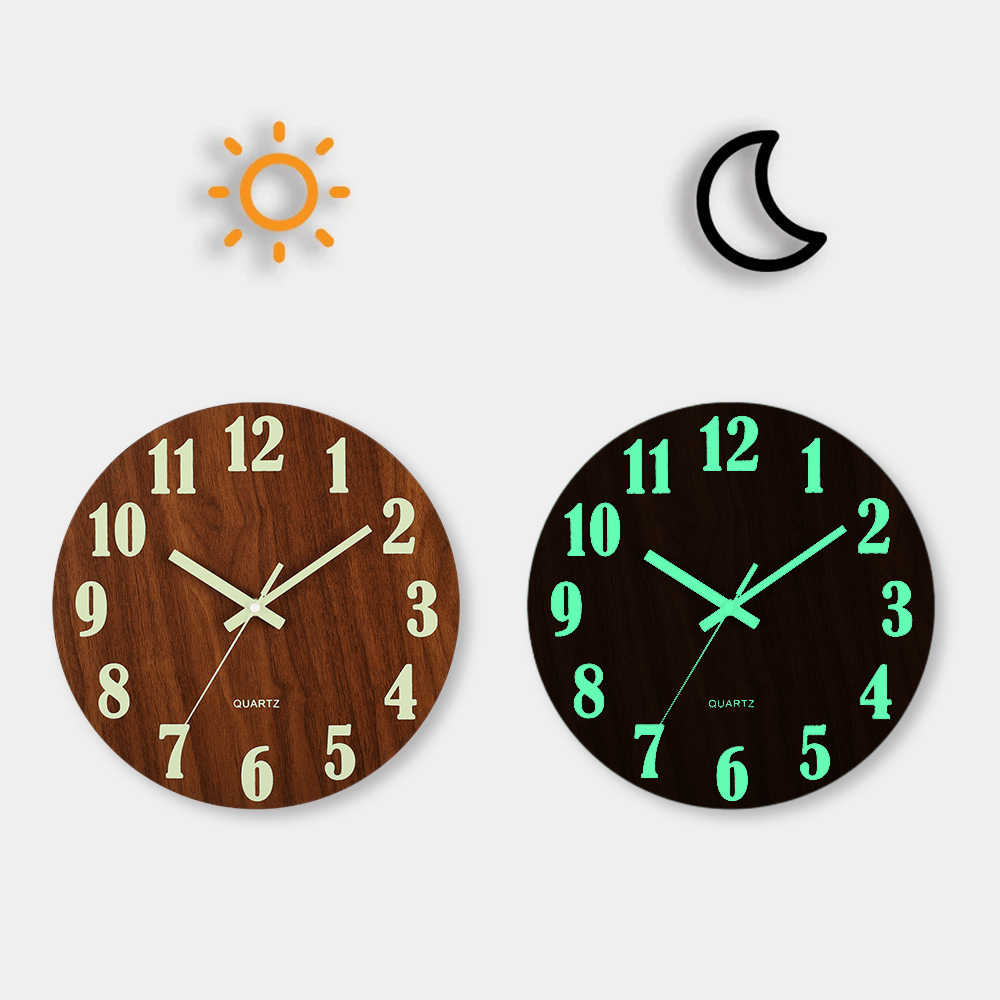 Luxury Watch Wall Clock - 12 Inch Luminous Wall Clock Wood