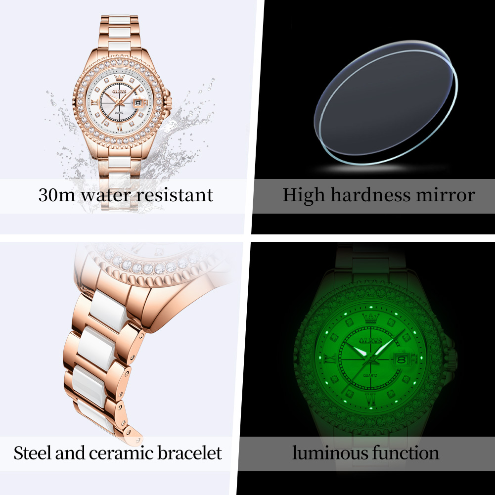 OLEVS 3685 Luxury Women's Watc - Luxury Watch Diamond บทวิจารณ์และราคา