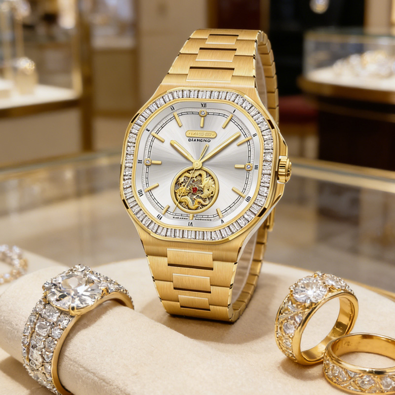 MIGE Men's Golden Automatic Wa - Luxury Watch Events บทวิจารณ์และราคา