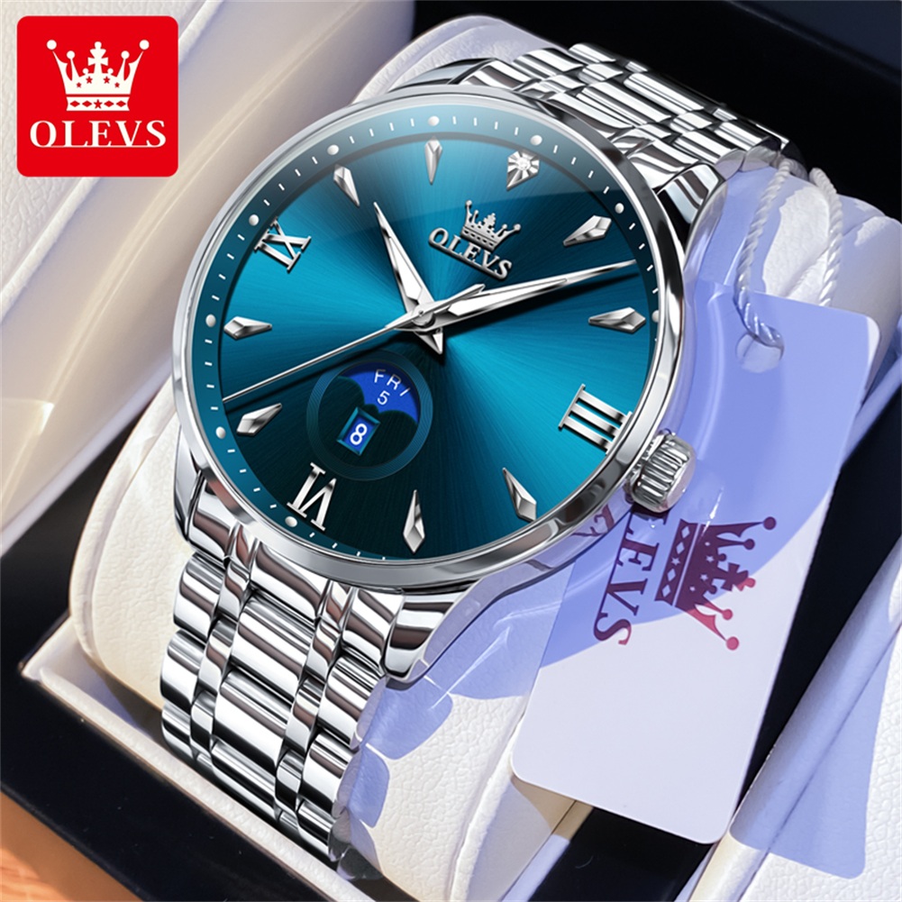 OLEVS Moon Phase men's watches - Luxury Watch Men บทวิจารณ์และราคา
