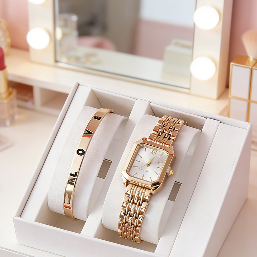 2PCS/set Luxury Women's Quartz - Ladies Luxury Watch บทวิจารณ์และราคา