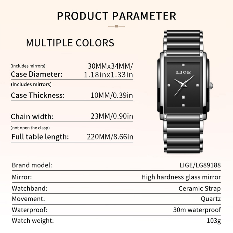 LIGE New Luxury Women Watches  - Luxury Watch Safe บทวิจารณ์และราคา