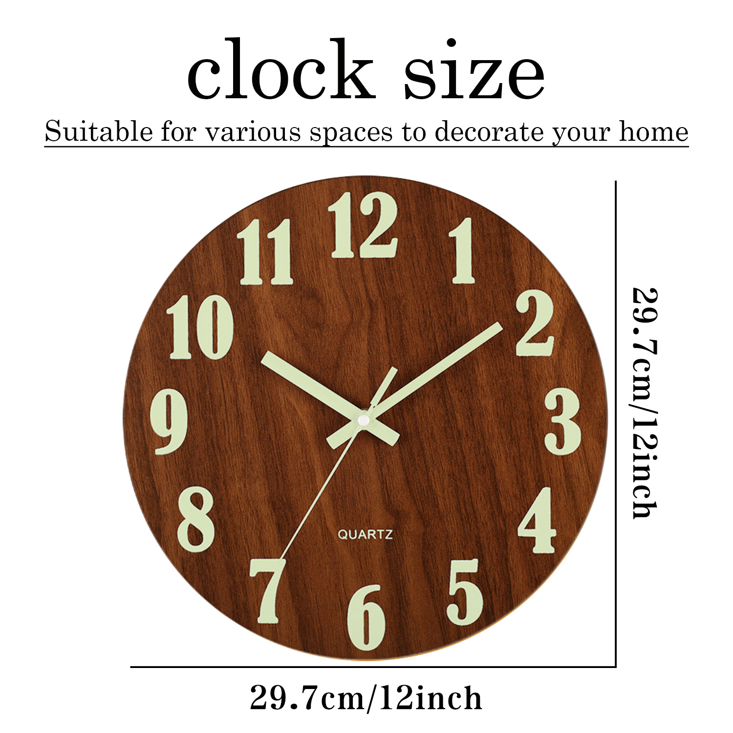 12 Inch Luminous Wall Clock Wo - Luxury Watch Wall Clock บทวิจารณ์และราคา