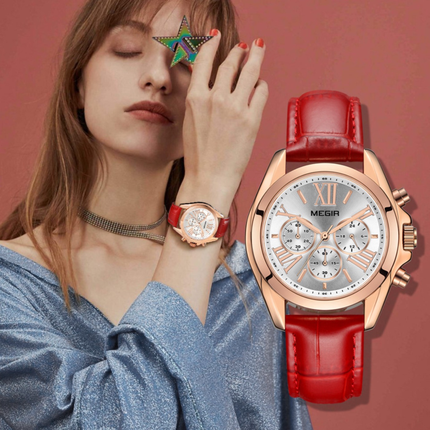 MEGIR New Luxury Leather Watch - Ladies Luxury Watch บทวิจารณ์และราคา