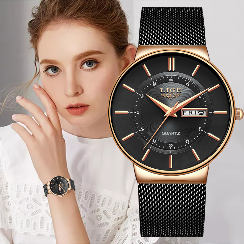LIGE Women Watches Luxury Bran - Ladies Luxury Watch บทวิจารณ์และราคา