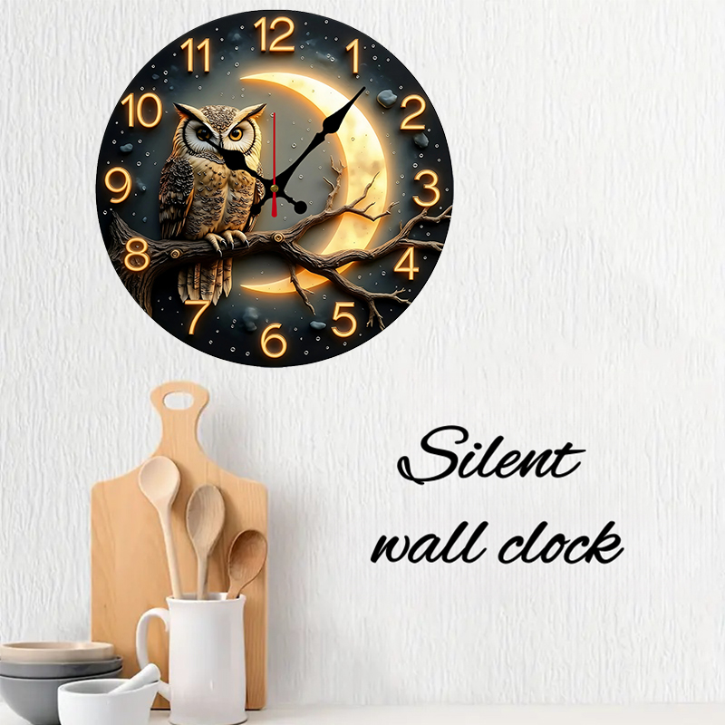 Moonlight Night Wooden Round S - Luxury Watch Wall Clock บทวิจารณ์และราคา